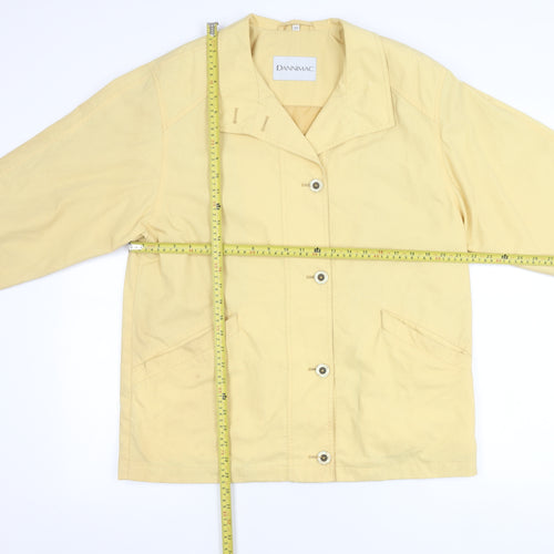 Dannimac Womens Beige Rain Jacket Coat M Mid Length Button Up