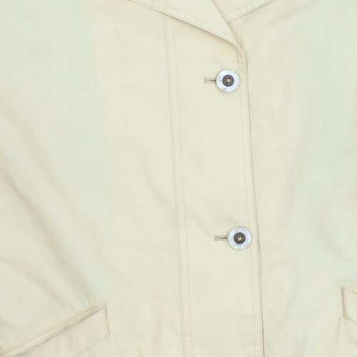 Dannimac Womens Beige Rain Jacket Coat M Mid Length Button Up