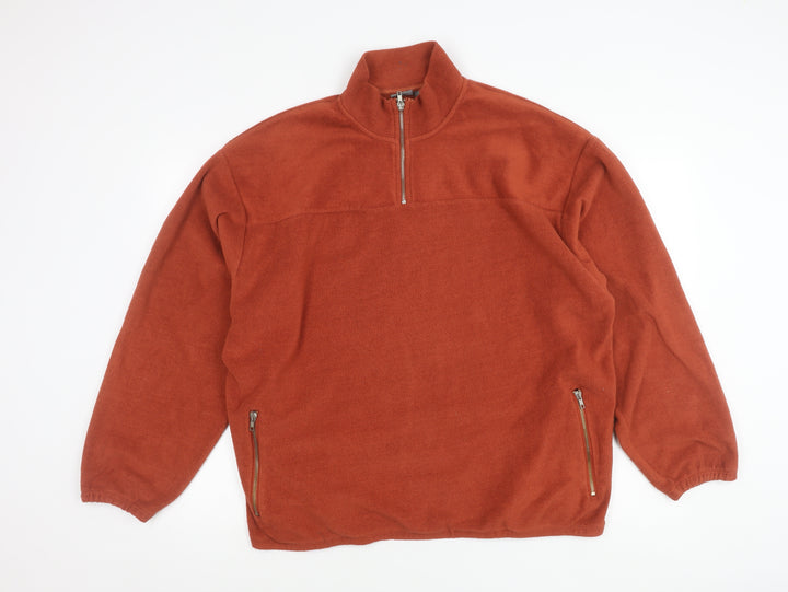 ASOS Men's Brown Fleece 1/4 Zip Sweatshirt Pullover M Regular Fit