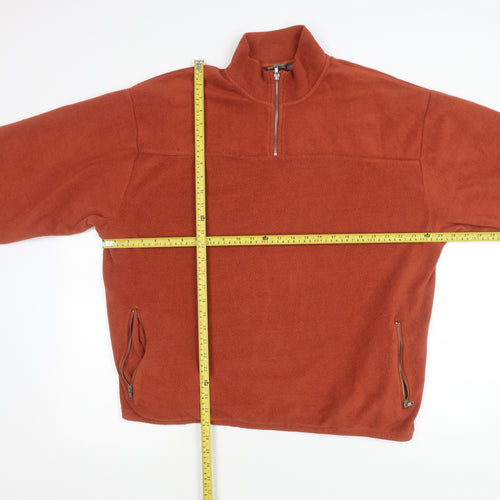ASOS Men's Brown Fleece 1/4 Zip Sweatshirt Pullover M Regular Fit