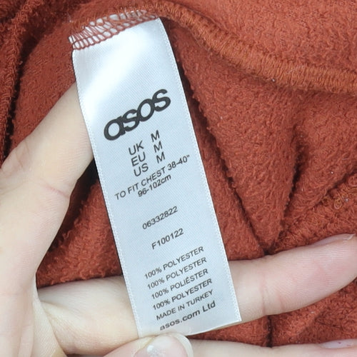 ASOS Men's Brown Fleece 1/4 Zip Sweatshirt Pullover M Regular Fit