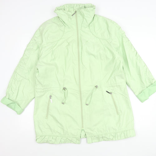 TAGG Womens Green Mid-Length Windbreaker Jacket Size 4