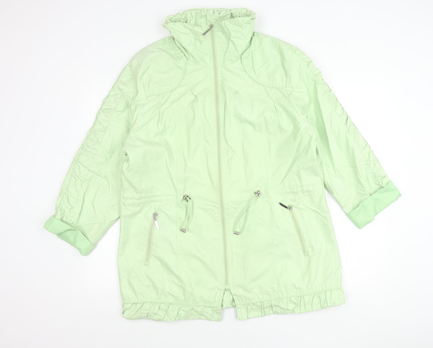 TAGG Womens Green Mid-Length Windbreaker Jacket Size 4