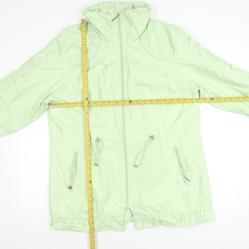 TAGG Womens Green Mid-Length Windbreaker Jacket Size 4