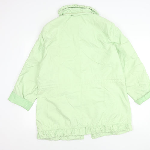 TAGG Womens Green Mid-Length Windbreaker Jacket Size 4