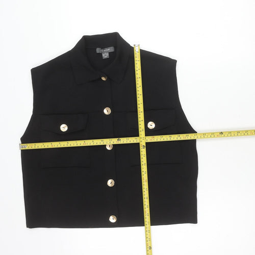 Primark Women’s Black Short Sleeve Collared Button-Up Shirt Size S