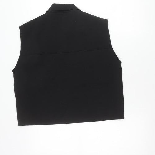 Primark Women’s Black Short Sleeve Collared Button-Up Shirt Size S