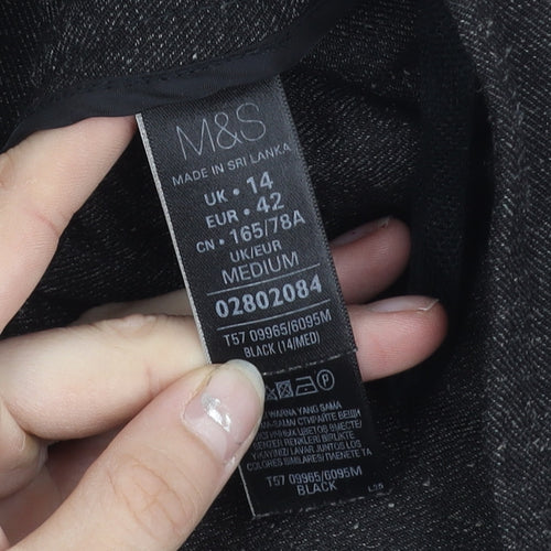 Marks and Spencer Men's Black Pleated Trousers M Regular Fit