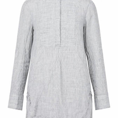 Gap Women’s Grey Striped Cotton Button-Up Shirt Long Sleeve S
