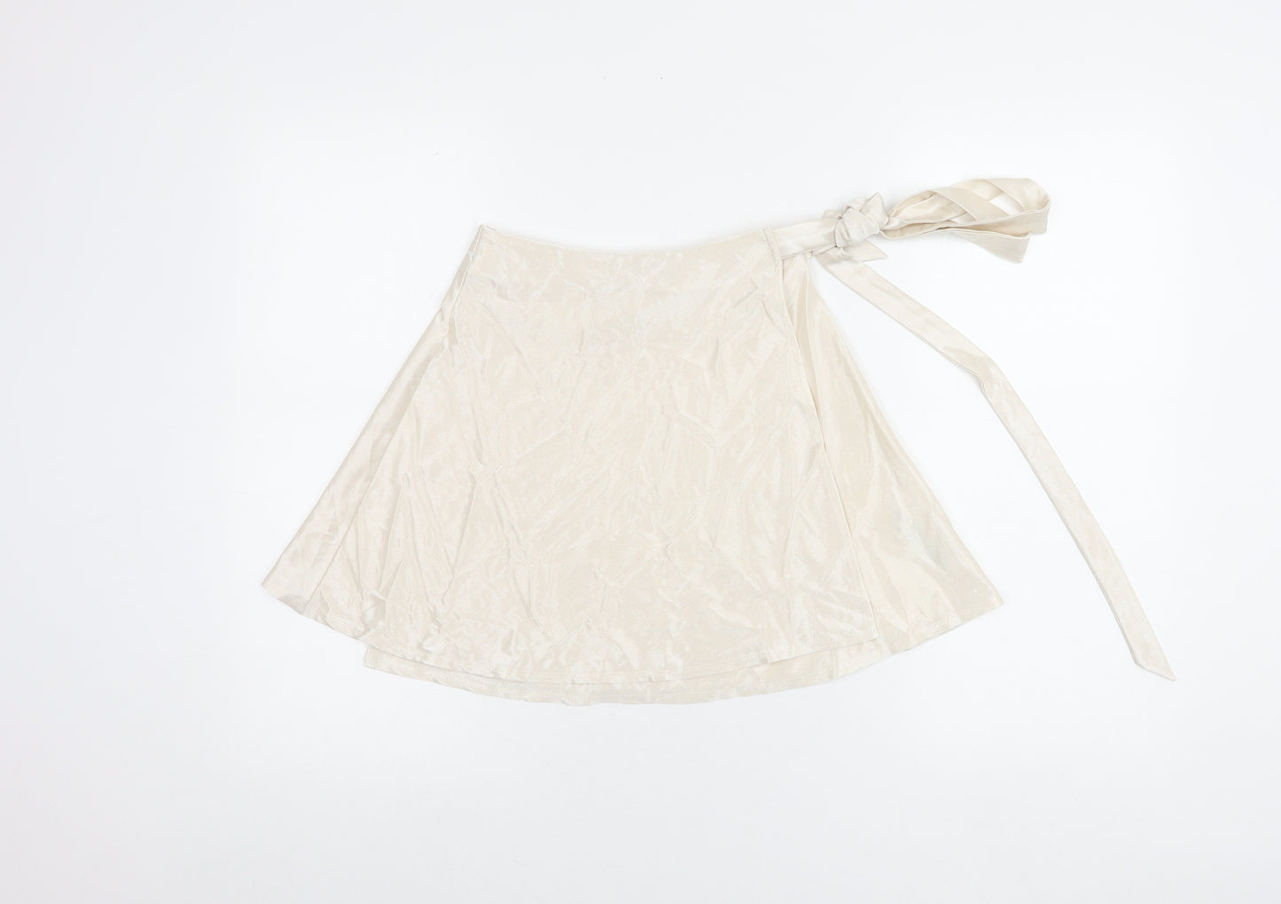 ASOS Design Women’s Ivory Wrap Skirt Size 6 Short Satin Bow
