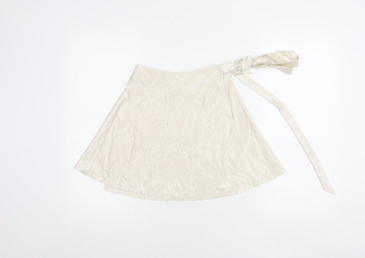 ASOS Design Women’s Ivory Wrap Skirt Size 6 Short Satin Bow