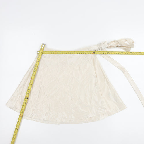 ASOS Design Women’s Ivory Wrap Skirt Size 6 Short Satin Bow