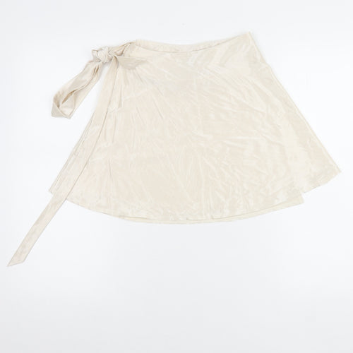 ASOS Design Women’s Ivory Wrap Skirt Size 6 Short Satin Bow