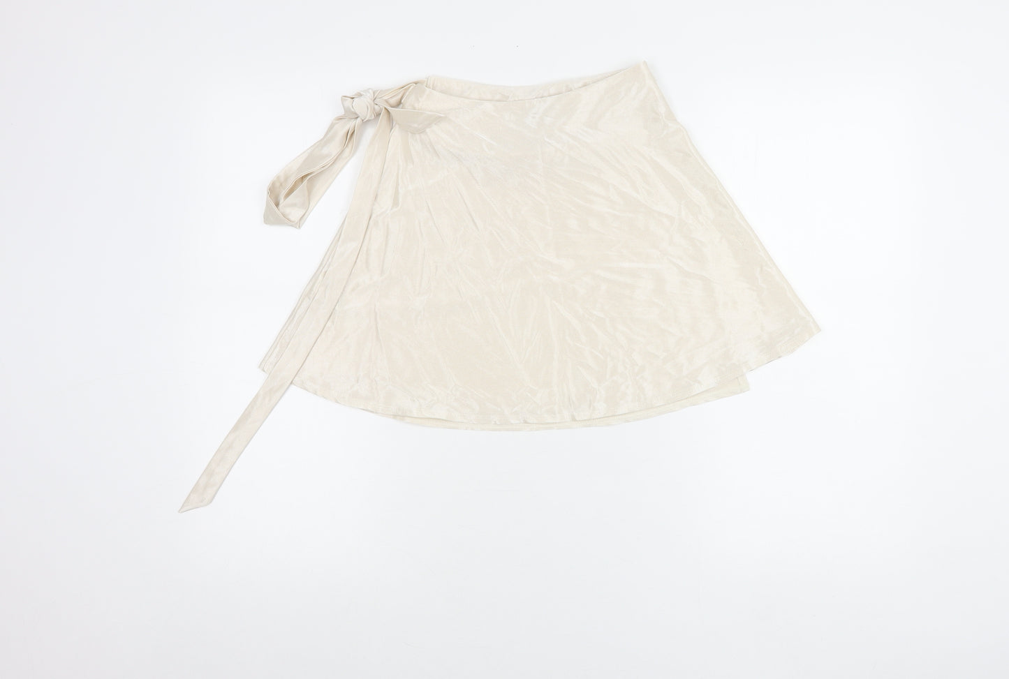 ASOS Design Women’s Ivory Wrap Skirt Size 6 Short Satin Bow