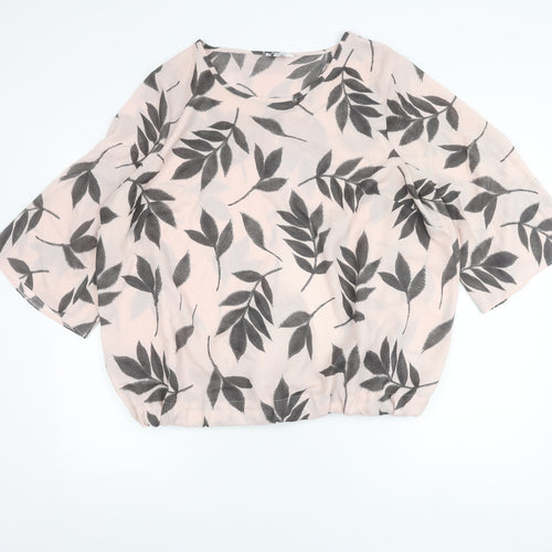 Simply Be Women’s Pink Floral Tunic Blouse UK 24 Plus Size 3/4 Sleeve
