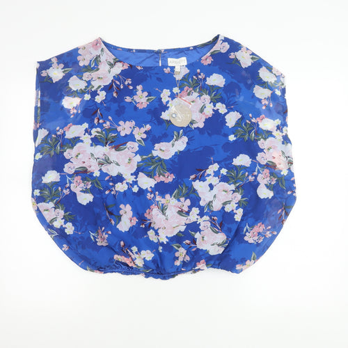 Apricot Womens Blue Floral Sleeveless Tunic Blouse UK 12
