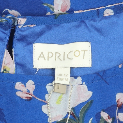 Apricot Womens Blue Floral Sleeveless Tunic Blouse UK 12