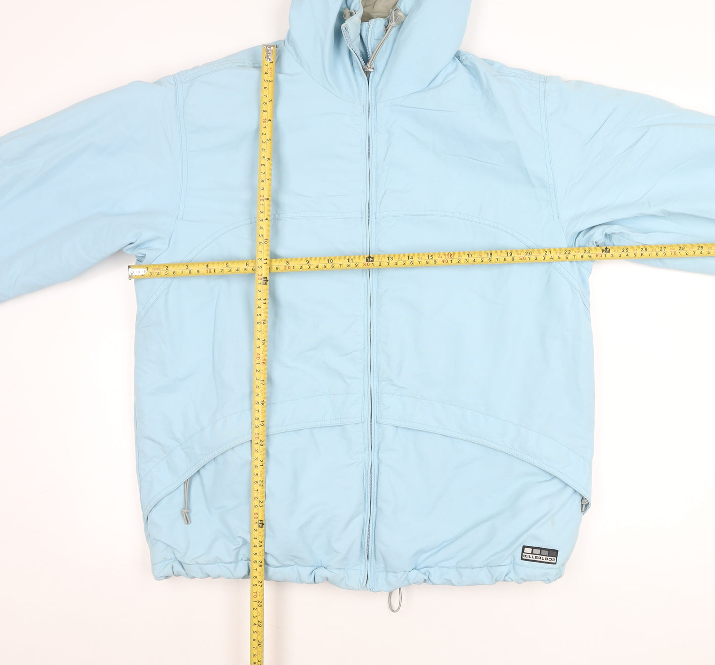 Killer Loop Womens Blue Hooded Puffer Jacket Size M Regular