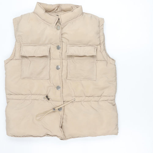 PrettyLittleThing Women’s Beige Puffer Waistcoat Size 8
