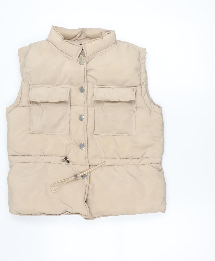 PrettyLittleThing Women’s Beige Puffer Waistcoat Size 8