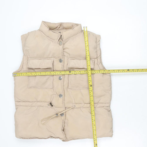 PrettyLittleThing Women’s Beige Puffer Waistcoat Size 8