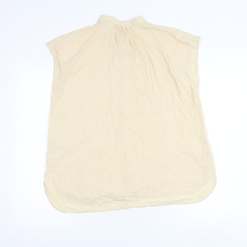 Uniqlo Womens Beige XS Button-Up Sleeveless Tunic Top