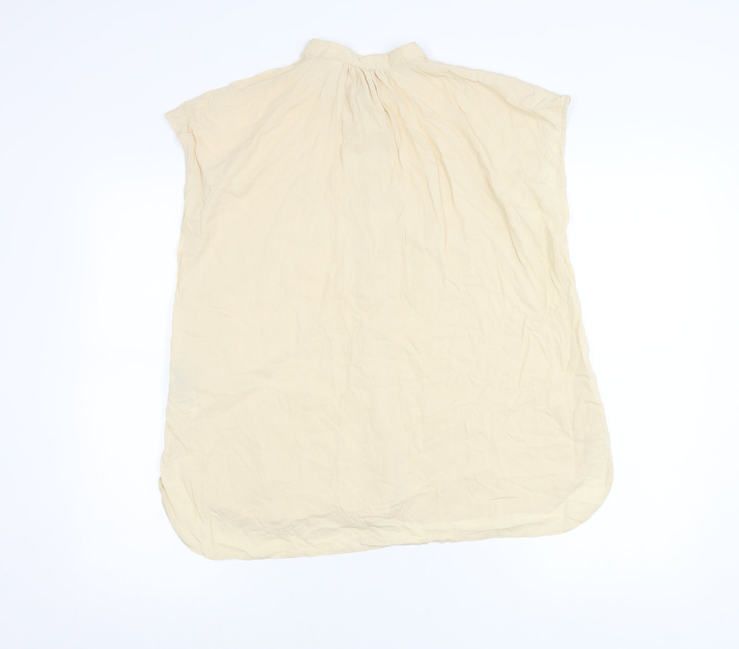 Uniqlo Womens Beige XS Button-Up Sleeveless Tunic Top