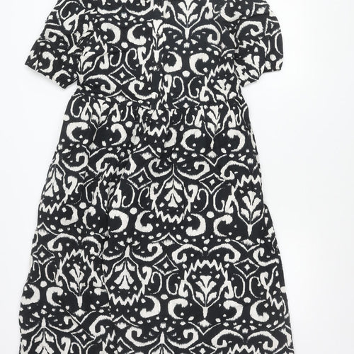 Marks and Spencer Women’s Black Floral Shirt Dress Size 10