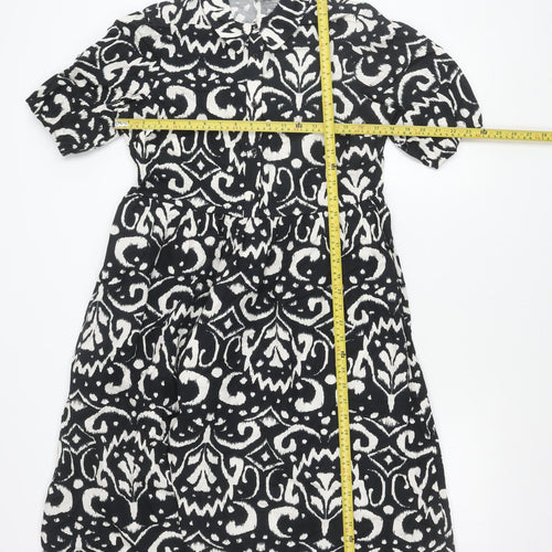 Marks and Spencer Women’s Black Floral Shirt Dress Size 10