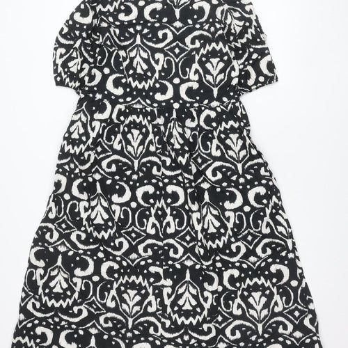 Marks and Spencer Women’s Black Floral Shirt Dress Size 10