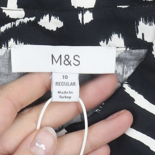 Marks and Spencer Women’s Black Floral Shirt Dress Size 10