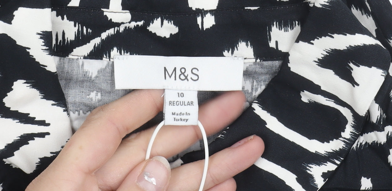 Marks and Spencer Women’s Black Floral Shirt Dress Size 10