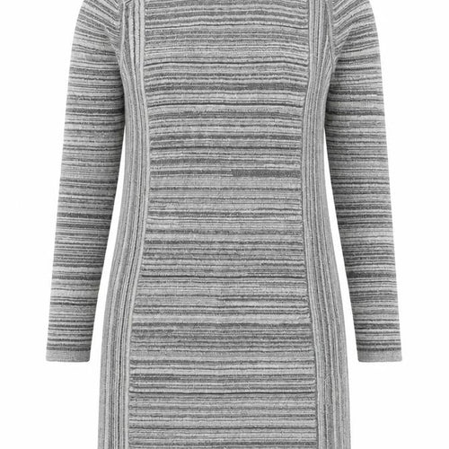 Club Monaco Women Grey Striped Knit Bodycon Dress XS Long Sleeve