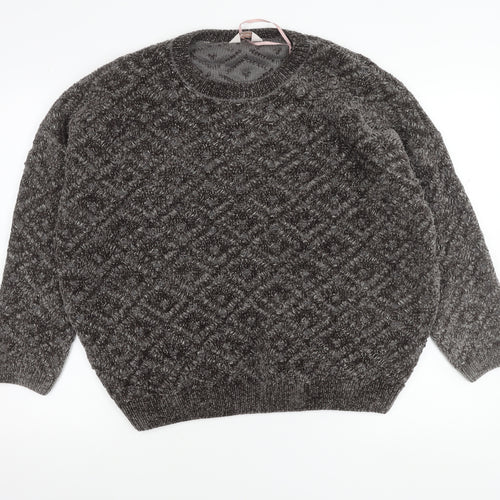 Tu Women Grey Size 18 Crew Neck Chunky Knit Pullover Jumper