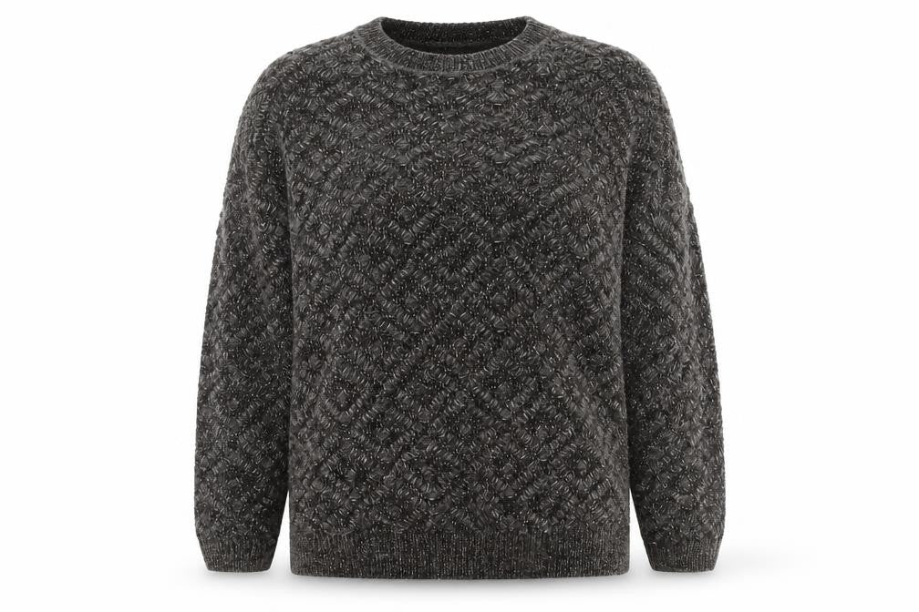Front view of Tu Women Grey, size 18, Crew Neck Chunky Knit jumper