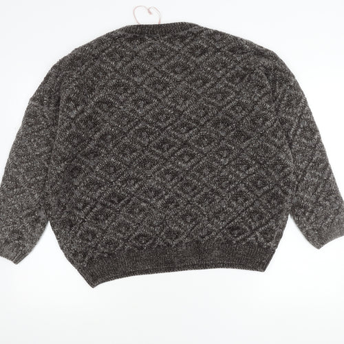 Tu Women Grey Size 18 Crew Neck Chunky Knit Pullover Jumper