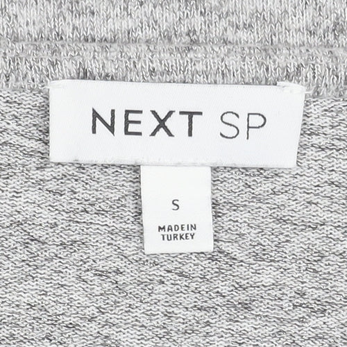 Next Women Grey V-Neck Pullover Jumper Knit Long Sleeve Size S