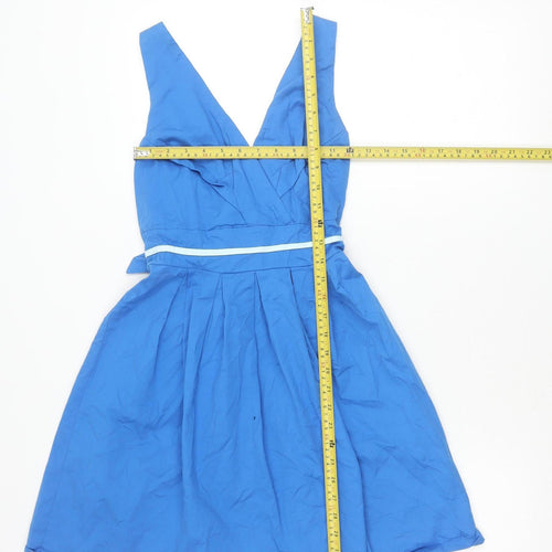 Apricot Women’s Blue Halter Cotton Knee Length Dress Size 12