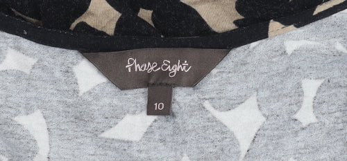 Phase Eight Women’s Black Beige Geometric Print Fit & Flare Dress Size 10