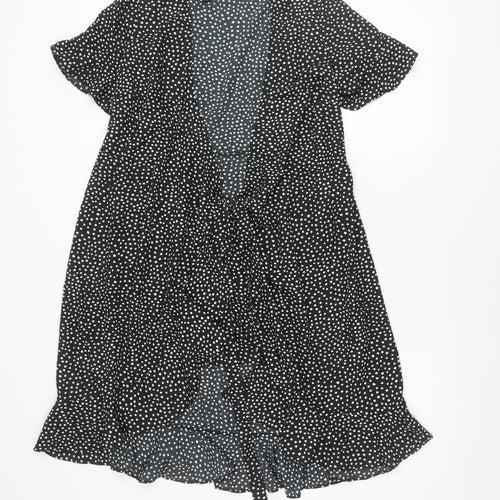 Vero Moda Women’s Black Polka Dot Wrap Dress Size S Short Sleeve