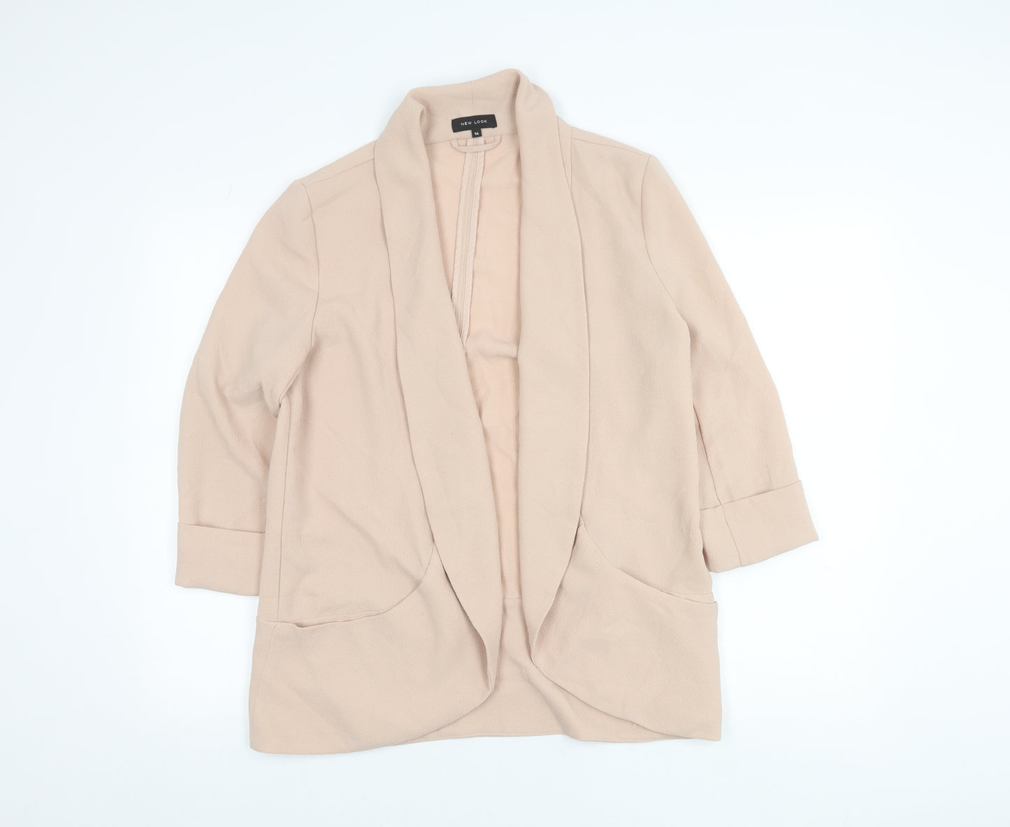New Look Women’s Beige Size 14 Shawl Collar Blazer Jacket