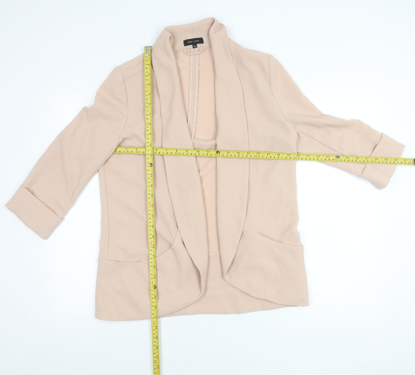 New Look Women’s Beige Size 14 Shawl Collar Blazer Jacket