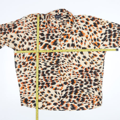 Saloos Womens Multicoloured Animal Print Button-Up Blouse Size 18