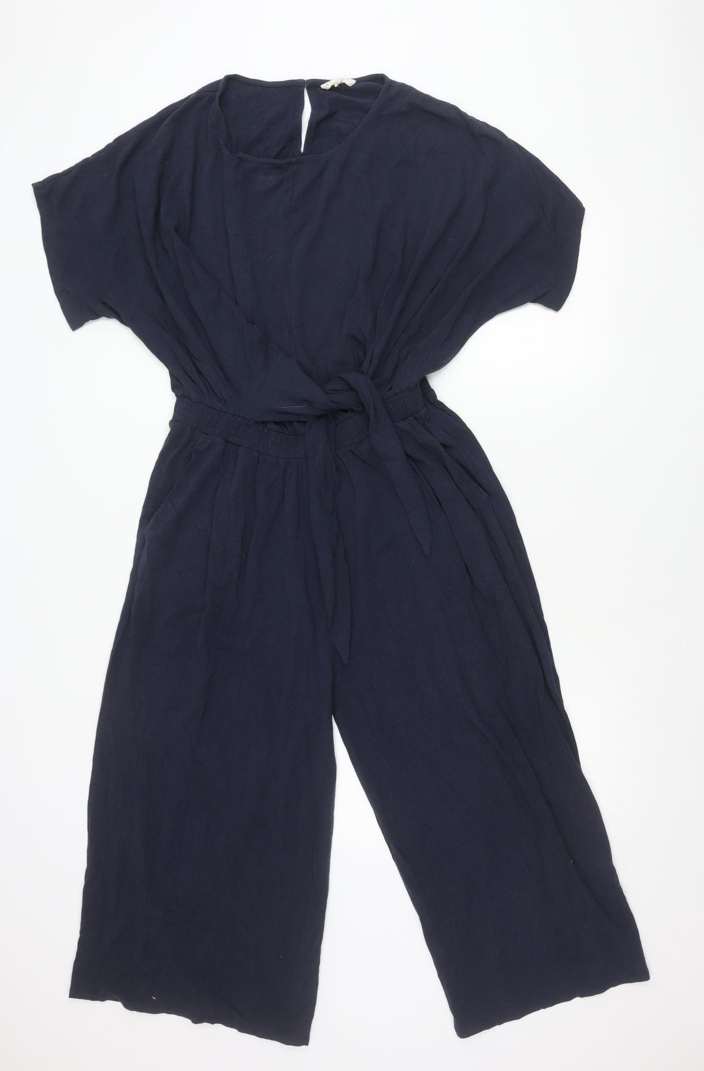 Thought Women’s Blue Jumpsuit Size 10 Wide-Leg Short Sleeve