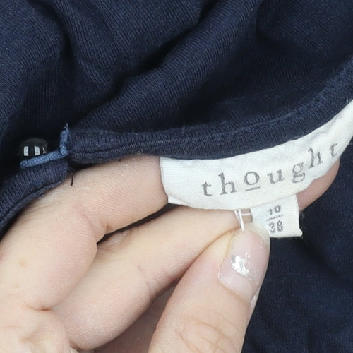 Thought Women’s Blue Jumpsuit Size 10 Wide-Leg Short Sleeve