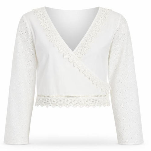 Miss Selfridge Petites Women’s Ivory Lace Wrap Blouse Size 10