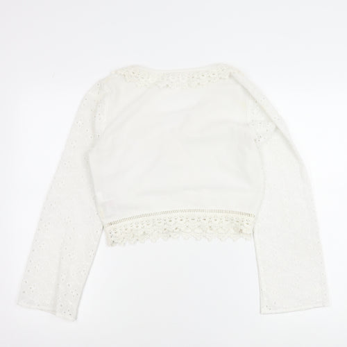 Miss Selfridge Petites Women’s Ivory Lace Wrap Blouse Size 10