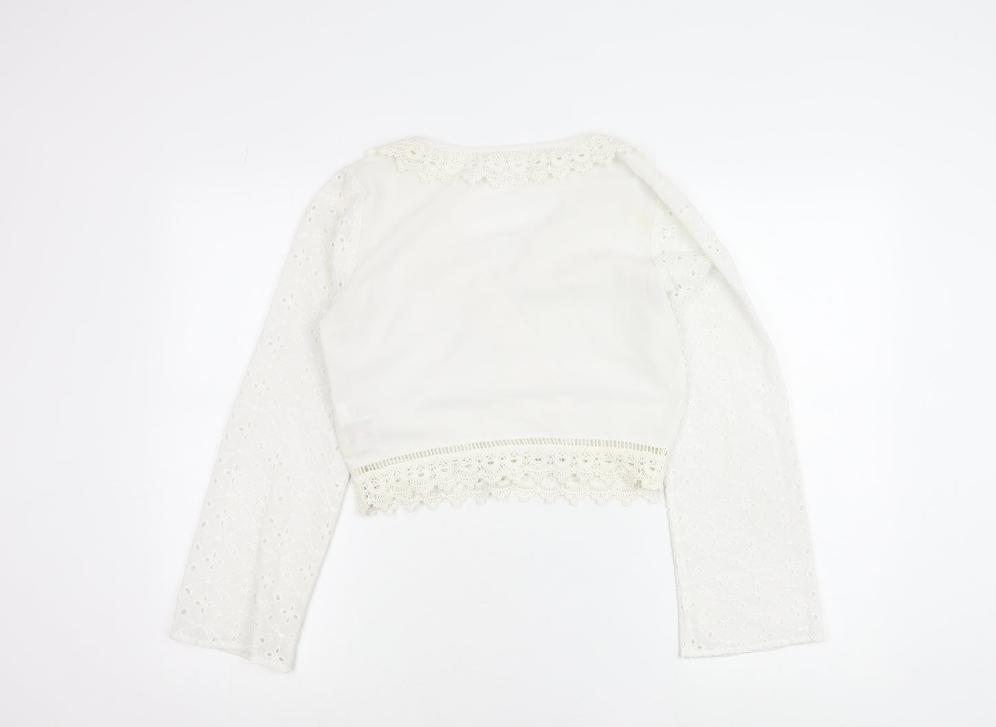 Miss Selfridge Petites Women’s Ivory Lace Wrap Blouse Size 10