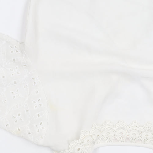 Miss Selfridge Petites Women’s Ivory Lace Wrap Blouse Size 10