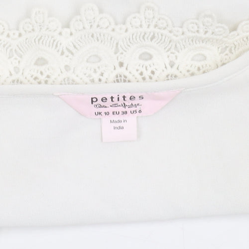 Miss Selfridge Petites Women’s Ivory Lace Wrap Blouse Size 10